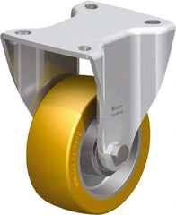 Blickle - 4" Diam x 1-37/64" Wide x 7-1/2" OAH Top Plate Mount Rigid Caster - Polyurethane-Elastomer Blickle Softhane, 770 Lb Capacity, Ball Bearing, 3-15/16 x 3-3/8" Plate - USA Tool & Supply