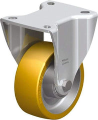 Blickle - 4" Diam x 1-37/64" Wide x 5-1/2" OAH Top Plate Mount Rigid Caster - Polyurethane-Elastomer Blickle Softhane, 550 Lb Capacity, Ball Bearing, 3-15/16 x 3-3/8" Plate - USA Tool & Supply