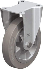 Blickle - 8" Diam x 1-31/32" Wide x 9-41/64" OAH Top Plate Mount Rigid Caster - Solid Rubber, 1,100 Lb Capacity, Ball Bearing, 5-1/2 x 4-3/8" Plate - USA Tool & Supply