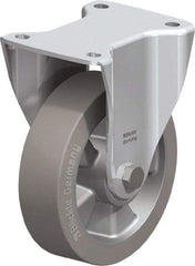 Blickle - 6-1/2" Diam x 1-31/32" Wide x 7-61/64" OAH Top Plate Mount Rigid Caster - Solid Rubber, 880 Lb Capacity, Ball Bearing, 5-1/2 x 4-3/8" Plate - USA Tool & Supply