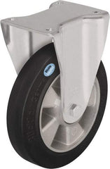 Blickle - 8" Diam x 1-31/32" Wide x 9-41/64" OAH Top Plate Mount Rigid Caster - Solid Rubber, 1,100 Lb Capacity, Ball Bearing, 5-1/2 x 4-3/8" Plate - USA Tool & Supply