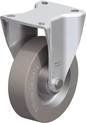 Blickle - 5" Diam x 1-37/64" Wide x 6-1/2" OAH Top Plate Mount Rigid Caster - Solid Rubber, 550 Lb Capacity, Ball Bearing, 3-15/16 x 3-3/8" Plate - USA Tool & Supply