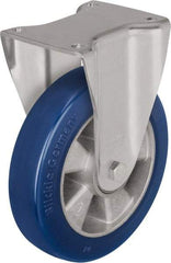 Blickle - 8" Diam x 1-31/32" Wide x 9-41/64" OAH Top Plate Mount Rigid Caster - Polyurethane-Elastomer Blickle Besthane, 1,540 Lb Capacity, Ball Bearing, 5-1/2 x 4-3/8" Plate - USA Tool & Supply