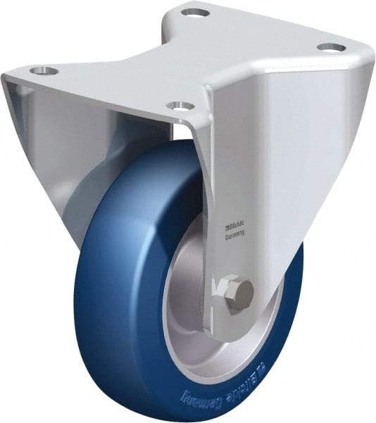 Blickle - 5" Diam x 1-37/64" Wide x 6-1/2" OAH Top Plate Mount Rigid Caster - Polyurethane-Elastomer Blickle Besthane, 770 Lb Capacity, Ball Bearing, 5-1/2 x 4-3/8" Plate - USA Tool & Supply