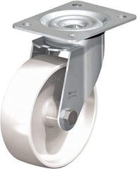 Blickle - 4" Diam x 1-7/16" Wide x 5-1/8" OAH Top Plate Mount Swivel Caster - Impact-Resistant Nylon, 400 Lb Capacity, Ball Bearing, 3-5/8 x 2-1/2" Plate - USA Tool & Supply