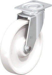Blickle - 10" Diam x 1-31/32" Wide x 11-39/64" OAH Top Plate Mount Swivel Caster - Impact-Resistant Nylon, 1,980 Lb Capacity, Ball Bearing, 5-1/2 x 4-3/8" Plate - USA Tool & Supply
