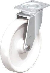 Blickle - 10" Diam x 1-31/32" Wide x 11-39/64" OAH Top Plate Mount Swivel Caster - Impact-Resistant Nylon, 1,980 Lb Capacity, Plain Bore Bearing, 5-1/2 x 4-3/8" Plate - USA Tool & Supply