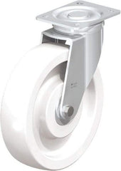 Blickle - 10" Diam x 2-9/16" Wide x 11-39/64" OAH Top Plate Mount Swivel Caster - Impact-Resistant Nylon, 1,980 Lb Capacity, Ball Bearing, 5-1/2 x 4-3/8" Plate - USA Tool & Supply