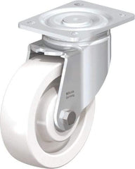 Blickle - 6-1/2" Diam x 1-31/32" Wide x 7-3/4" OAH Top Plate Mount Swivel Caster - Impact-Resistant Nylon, 1,870 Lb Capacity, Ball Bearing, 5-1/2 x 4-3/8" Plate - USA Tool & Supply