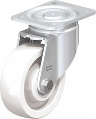 Blickle - 6" Diam x 1-31/32" Wide x 7-3/4" OAH Top Plate Mount Swivel Caster - Impact-Resistant Nylon, 1,760 Lb Capacity, Ball Bearing, 5-1/2 x 4-3/8" Plate - USA Tool & Supply