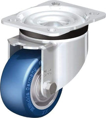 Blickle - 3" Diam x 1-37/64" Wide x 4-21/64" OAH Top Plate Mount Swivel Caster - Polyurethane-Elastomer Blickle Besthane, 506 Lb Capacity, Ball Bearing, 3-15/16 x 3-3/8" Plate - USA Tool & Supply