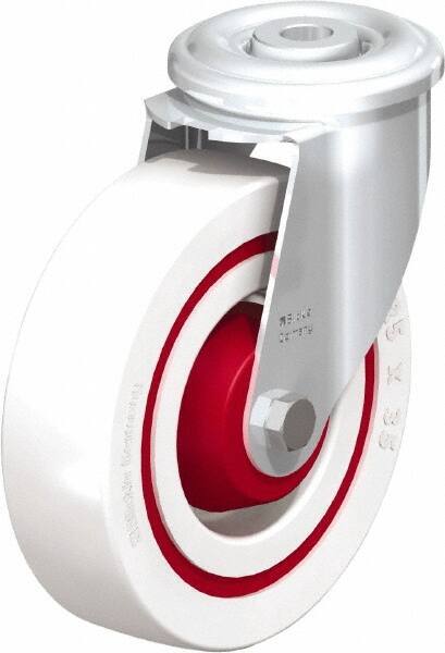 Blickle - 5" Diam x 1-3/8" Wide x 5-29/32" OAH Hollow Kingpin Mount Swivel Caster - Impact-Resistant Nylon, 330 Lb Capacity, Roller Bearing, Hollow Kingpin Stem - USA Tool & Supply