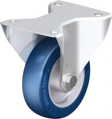 Blickle - 5" Diam x 1-9/16" Wide x 6-7/64" OAH Top Plate Mount Rigid Caster - Polyurethane-Elastomer Blickle Softhane, 770 Lb Capacity, Ball Bearing, 5-1/2 x 4-3/8" Plate - USA Tool & Supply