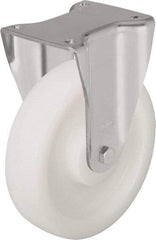 Blickle - 10" Diam x 2" Wide x 11-39/64" OAH Top Plate Mount Rigid Caster - Impact-Resistant Nylon, 1,980 Lb Capacity, Plain Bore Bearing, 5-1/2 x 4-3/8" Plate - USA Tool & Supply