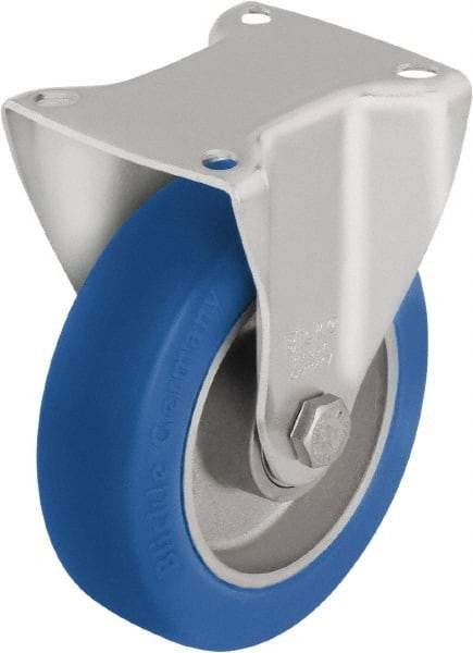 Blickle - 3" Diam x 1-9/16" Wide x 4-21/64" OAH Top Plate Mount Rigid Caster - Polyurethane-Elastomer Blickle Softhane, 528 Lb Capacity, Ball Bearing, 3-15/16 x 3-3/8" Plate - USA Tool & Supply