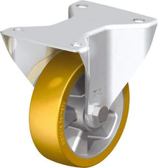 Blickle - 5" Diam x 1-9/16" Wide x 6-7/64" OAH Top Plate Mount Rigid Caster - Polyurethane-Elastomer Blickle Softhane, 770 Lb Capacity, Ball Bearing, 5-1/2 x 4-3/8" Plate - USA Tool & Supply