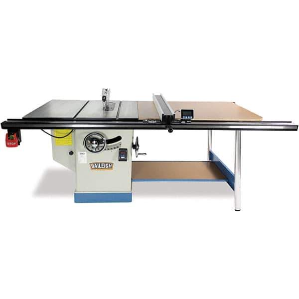 Baileigh - 12" Blade Diam, 1" Arbor Diam, 1 Phase Table Saw - 5 hp, 37" High, 220 Volt, 4" Cutting Depth - USA Tool & Supply