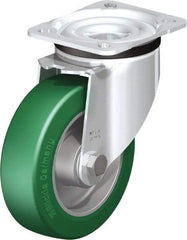 Blickle - 5" Diam x 1-37/64" Wide x 6-7/64" OAH Top Plate Mount Swivel Caster - Polyurethane-Elastomer Blickle Softhane, 770 Lb Capacity, Ball Bearing, 3-15/16 x 3-3/8" Plate - USA Tool & Supply