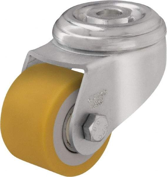 Blickle - 2" Diam x 1-19/64" Wide x 2-3/4" OAH Hollow Kingpin Mount Swivel Caster - Polyurethane-Elastomer Blickle Extrathane, 330 Lb Capacity, Ball Bearing, Hollow Kingpin Stem - USA Tool & Supply