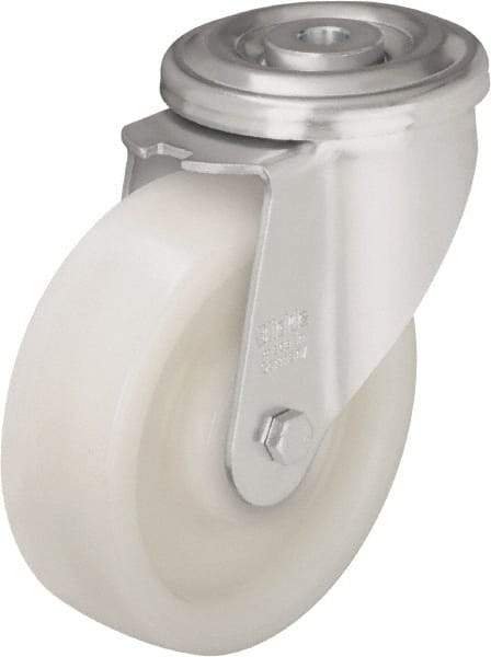 Blickle - 4" Diam x 1-29/64" Wide x 5-7/64" OAH Hollow Kingpin Mount Swivel Caster - Impact-Resistant Nylon, 770 Lb Capacity, Ball Bearing, Hollow Kingpin Stem - USA Tool & Supply