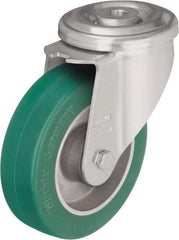 Blickle - 5" Diam x 1-37/64" Wide x 6-7/64" OAH Hollow Kingpin Mount Swivel Caster - Polyurethane-Elastomer Blickle Softhane, 770 Lb Capacity, Ball Bearing, Hollow Kingpin Stem - USA Tool & Supply