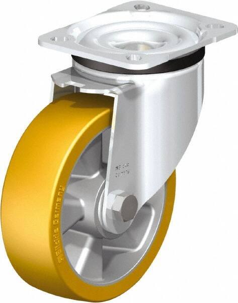 Blickle - 5" Diam x 1-9/16" Wide x 6-7/64" OAH Top Plate Mount Swivel Caster - Polyurethane-Elastomer Blickle Extrathane, 770 Lb Capacity, Ball Bearing, 3-15/16 x 3-3/8" Plate - USA Tool & Supply