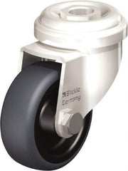 Blickle - 2" Diam x 3/4" Wide x 2-23/32" OAH Hollow Kingpin Mount Swivel Caster - Thermoplastic Rubber Elastomer (TPE), 110 Lb Capacity, Plain Bore Bearing, Hollow Kingpin Stem - USA Tool & Supply