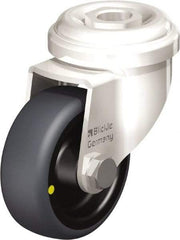 Blickle - 2" Diam x 3/4" Wide x 2-23/32" OAH Hollow Kingpin Mount Swivel Caster - Thermoplastic Rubber Elastomer (TPE), 66 Lb Capacity, Plain Bore Bearing, Hollow Kingpin Stem - USA Tool & Supply
