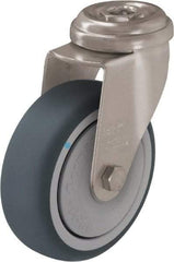 Blickle - 2" Diam x 3/4" Wide x 2-23/32" OAH Hollow Kingpin Mount Swivel Caster - Thermoplastic Rubber Elastomer (TPE), 110 Lb Capacity, Ball Bearing, Hollow Kingpin Stem - USA Tool & Supply