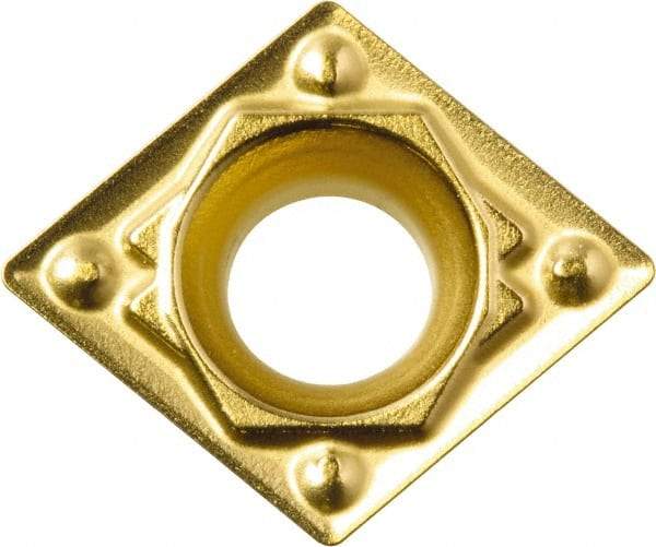 Kyocera - CPMH321 HQ Grade CA6515 Carbide Turning Insert - TiCN/Al2O3/TiN Finish, 80° Diamond, 3/8" Inscr Circle, 1/8" Thick, 1/64" Corner Radius - USA Tool & Supply
