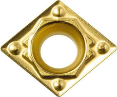 Kyocera - CPMH321 HQ Grade CA6515 Carbide Turning Insert - TiCN/Al2O3/TiN Finish, 80° Diamond, 3/8" Inscr Circle, 1/8" Thick, 1/64" Corner Radius - USA Tool & Supply