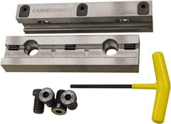 CarveSmart - 1" Jaw Width, 1.99" Jaw Height, 1" Jaw Thickness, Quick Change Jaw System Vise Jaw Sets - Steel, Bolt-On, 2 Jaws, Semi-Hard Jaws - USA Tool & Supply