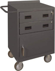 Durham - 1,200 Lb Capacity, 18" Wide x 24" Long x 39-3/4" High Mobile Cart - 1 Door, 2 Drawer, Steel, 2 Rigid/2 Swivel Casters - USA Tool & Supply