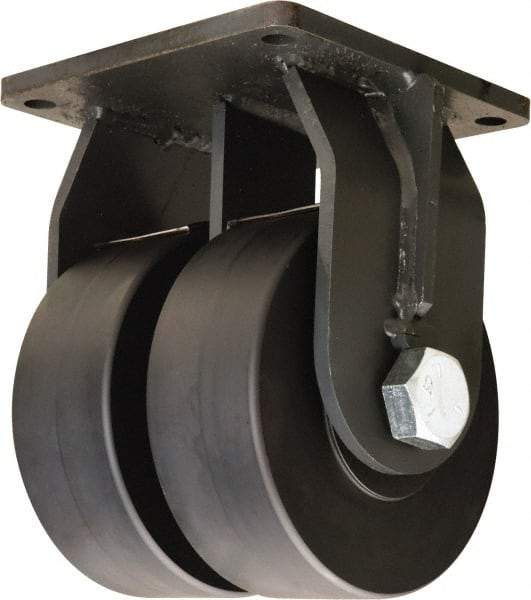 Hamilton - 10" Diam x 3" Wide x 13" OAH Top Plate Mount Dual Rigid Caster - Nylon, 15,200 Lb Capacity, Sealed Precision Ball Bearing, 8-1/2 x 8-1/2" Plate - USA Tool & Supply