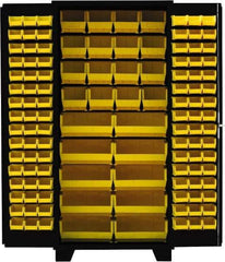 Jamco - 122 Bin Storage Cabinet - Steel, 36" Wide x 24" Deep x 78" High, Black - USA Tool & Supply
