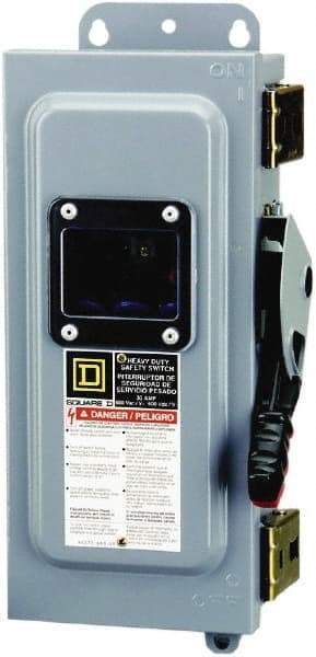 Square D - 30 Amp, 600 VAC/VDC, 3 Pole Nonfused Safety Switch - NEMA 12 & 3R, 10 hp at 600 VAC, 15 at 600 VDC (Single Phase), 30 hp at 600 VAC, 15 hp at 600 VDC (Triple Phase) - USA Tool & Supply