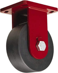 Hamilton - 8" Diam x 3" Wide x 10-1/2" OAH Top Plate Mount Rigid Caster - Nylon, 6,500 Lb Capacity, Sealed Precision Ball Bearing, 6-1/2 x 7-1/2" Plate - USA Tool & Supply