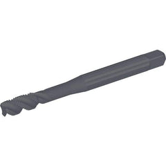 Kennametal - 7/16-14 UNC 3 Flute 2B Modified Bottoming Spiral Flute Tap - Vanadium High Speed Steel, Oxide Finish, 100mm OAL, Right Hand Flute, Right Hand Thread, Series T830 - Exact Industrial Supply