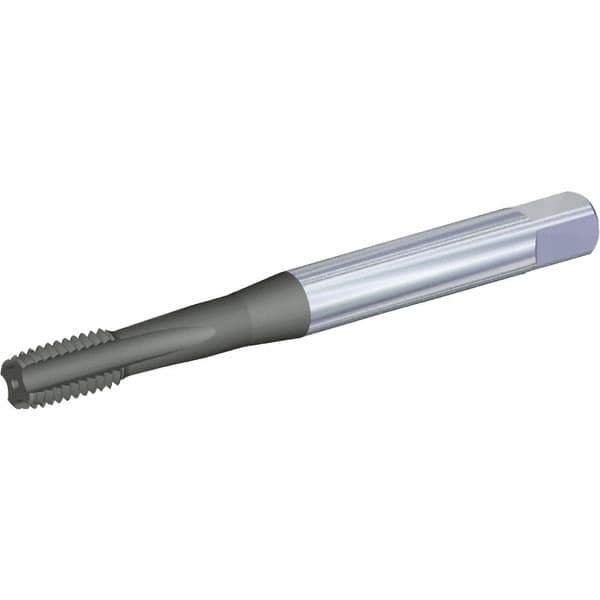 Kennametal - M14x2.00 Metric 6HX 4 Flute AlCrTiN Finish Solid Carbide Straight Flute Standard Hand Tap - Modified Bottoming, Right Hand Thread, 4-1/3" OAL, 0.79" Thread Length, Oversize, Through Coolant - USA Tool & Supply