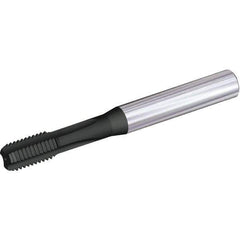 Kennametal - M12x1.75 Metric 6HX 3 Flute CrC/C Finish Solid Carbide Straight Flute Standard Hand Tap - Bottoming, Right Hand Thread, 3.94" OAL, 0.83" Thread Length, Oversize, Through Coolant - USA Tool & Supply