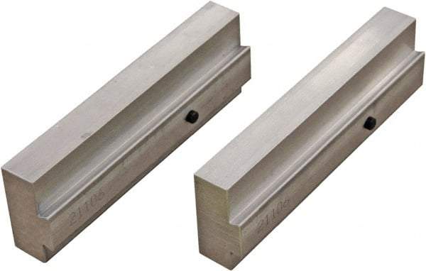 CarveSmart - 3/4" Wide x 2" High x 3/4" Thick, Flat/No Step Vise Jaw - Soft, Aluminum, Fixed Jaw, Compatible with 6" Vises - USA Tool & Supply