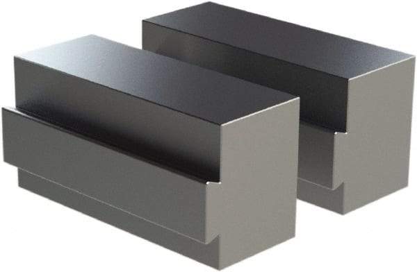 CarveSmart - 1-1/2" Wide x 2" High x 1-1/2" Thick, Flat/No Step Vise Jaw - Soft, Aluminum, Fixed Jaw, Compatible with 6" Vises - USA Tool & Supply