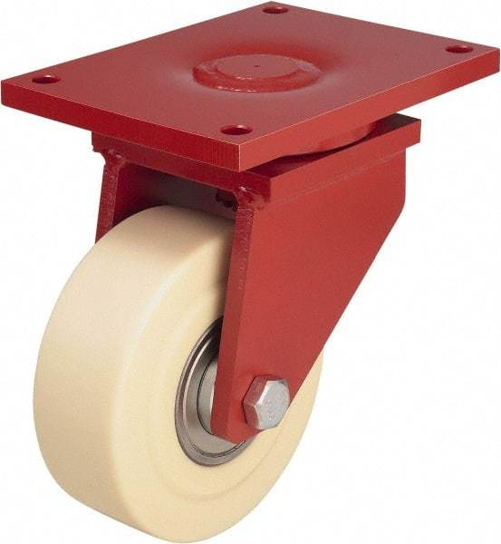 Blickle - 10" Diam x 2-9/16" Wide x 13" OAH Top Plate Mount Swivel Caster - Impact-Resistant Cast Nylon, 11,000 Lb Capacity, Ball Bearing, 10 x 7-7/8" Plate - USA Tool & Supply