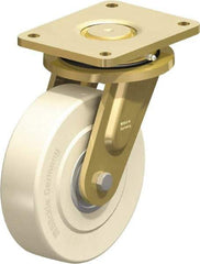 Blickle - 8" Diam x 2-5/32" Wide x 10-1/32" OAH Top Plate Mount Swivel Caster - Impact-Resistant Cast Nylon, 6,600 Lb Capacity, Ball Bearing, 6-7/8 x 5-1/2" Plate - USA Tool & Supply