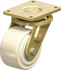 Blickle - 6" Diam x 3-9/64" Wide x 8-5/64" OAH Top Plate Mount Swivel Caster - Impact-Resistant Cast Nylon, 6,600 Lb Capacity, Ball Bearing, 6-7/8 x 5-1/2" Plate - USA Tool & Supply