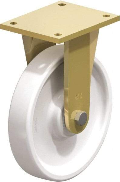 Blickle - 10" Diam x 1-31/32" Wide x 12" OAH Top Plate Mount Rigid Caster - Impact-Resistant Nylon, 3,300 Lb Capacity, Ball Bearing, 6-7/8 x 5-1/2" Plate - USA Tool & Supply