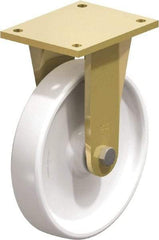 Blickle - 10" Diam x 1-31/32" Wide x 12" OAH Top Plate Mount Rigid Caster - Impact-Resistant Nylon, 3,300 Lb Capacity, Plain Bore Bearing, 6-7/8 x 5-1/2" Plate - USA Tool & Supply