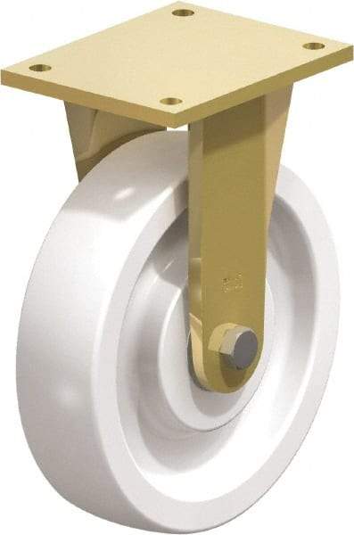 Blickle - 10" Diam x 2-9/16" Wide x 12" OAH Top Plate Mount Rigid Caster - Impact-Resistant Nylon, 4,400 Lb Capacity, Ball Bearing, 6-7/8 x 5-1/2" Plate - USA Tool & Supply