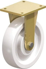 Blickle - 10" Diam x 2-9/16" Wide x 12" OAH Top Plate Mount Rigid Caster - Impact-Resistant Nylon, 4,400 Lb Capacity, Ball Bearing, 6-7/8 x 5-1/2" Plate - USA Tool & Supply