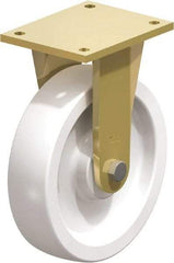 Blickle - 10" Diam x 2-9/16" Wide x 12" OAH Top Plate Mount Rigid Caster - Impact-Resistant Nylon, 4,400 Lb Capacity, Plain Bore Bearing, 6-7/8 x 5-1/2" Plate - USA Tool & Supply